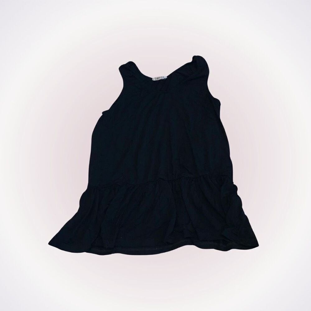 West K black oversize loose peplum top | Sz S
